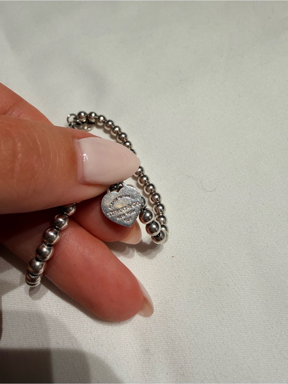 Return to Tiffany & Co. Blue Heart Tag silver bead bracelet - Picture 5 of 7